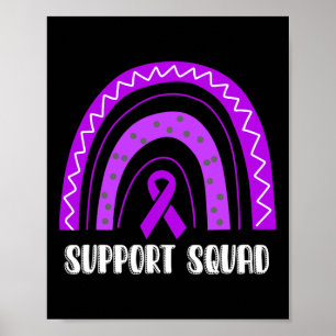 Poster Soutien Squad Purple Rainbow Fibromyalgia