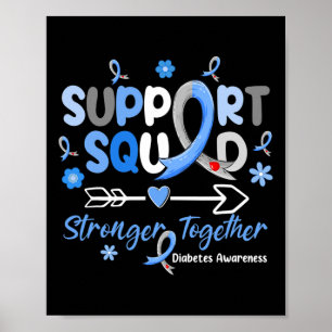 Poster Soutien super Équipe Bleu Ribbon Prix du diabète
