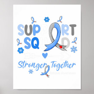 Poster Soutien super Équipe Bleu Ribbon Prix du diabète