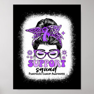 Poster Soutien super Squad Messy Bun Cancer du Pancréas