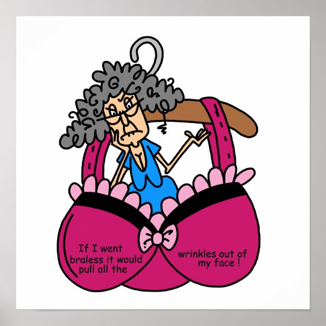Poster Soutiens-gorge et humour de rides (Devant)