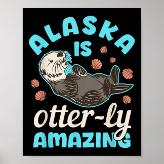 Poster Souvenir de vacances de la loutre de mer de l'Alas