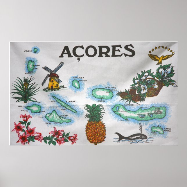 Poster souvenir des Açores (Devant)