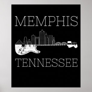 Poster Souvenir Memphis Guitare Musique Tennessee Memphis