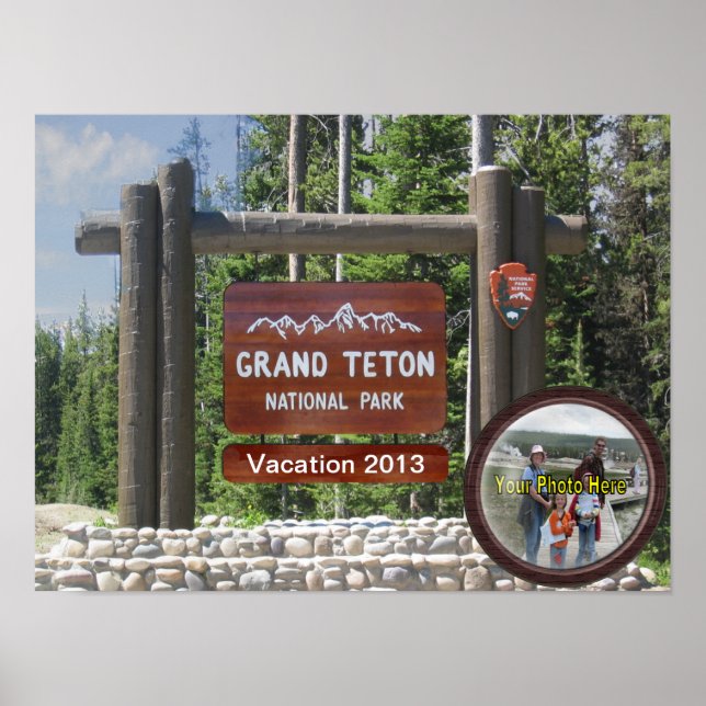 Poster Souvenir photo Grand Teton customisé (Devant)