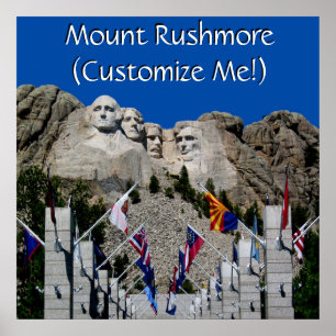 Poster Souvenir photo personnalisable Mount Rushmore
