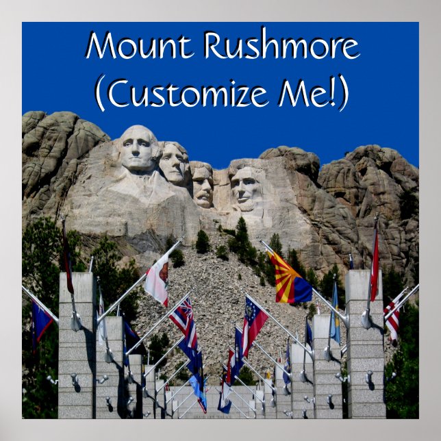 Poster Souvenir photo personnalisable Mount Rushmore (Devant)