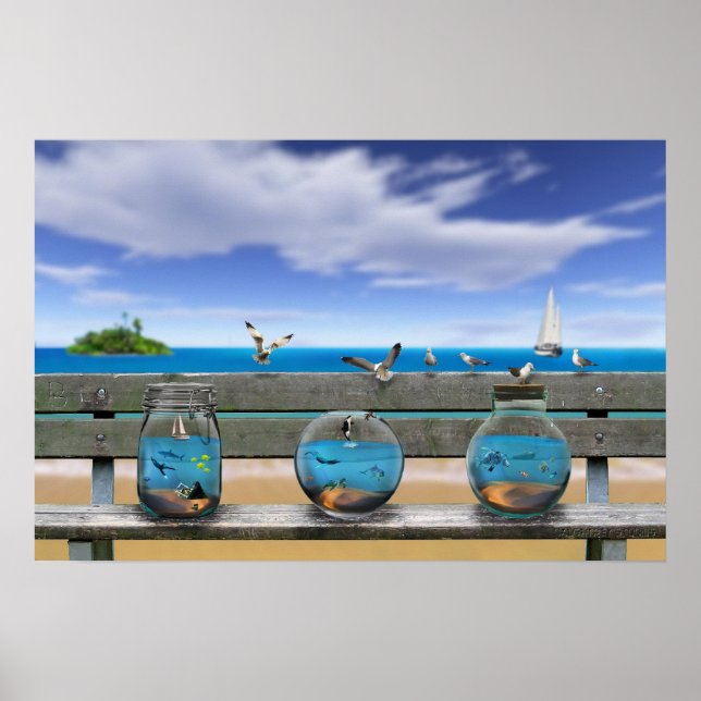 Poster souvenirs de la plage (Devant)