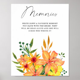 Poster Souvenirs floraux de printemps et d'été avec la ma