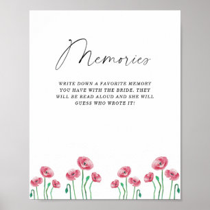 Poster Souvenirs floraux de printemps été avec la mariée