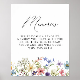 Poster Souvenirs floraux fleur sauvage avec la mariée