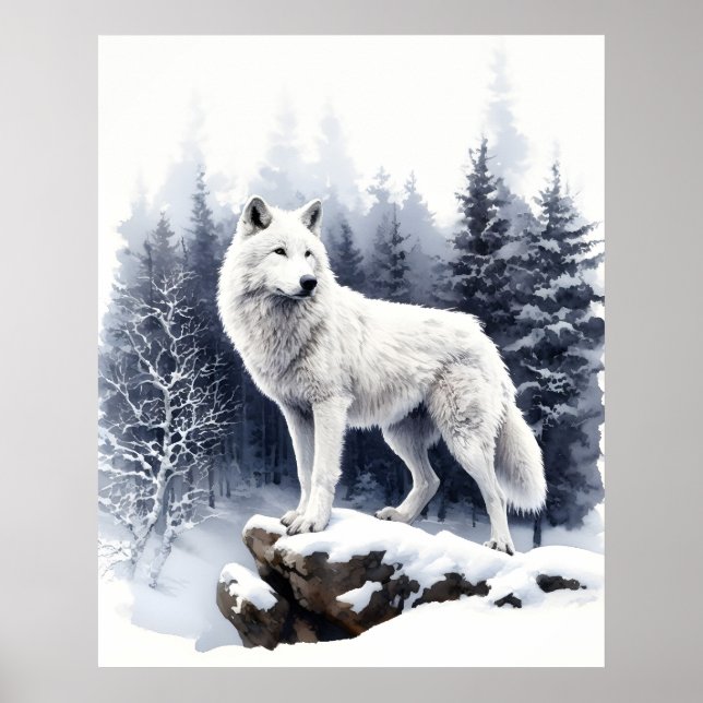 Poster Souverain d'hiver : le loup arctique (Devant)