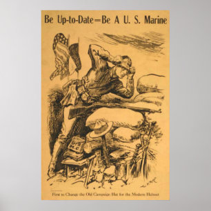 Poster Soyez À Jour - Soyez Un Marine Américain