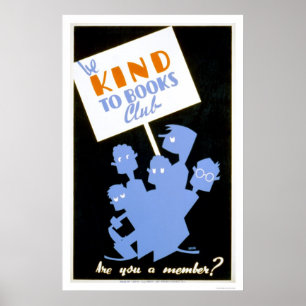Poster Soyez aimable avec le club de livres WPA 1940