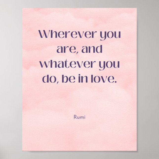 Poster Soyez amoureux Citation Rumi (Devant)
