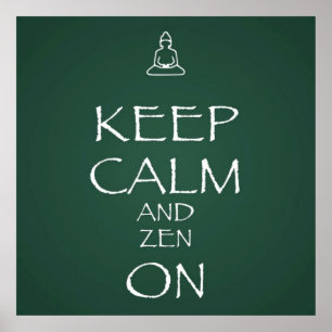 Poster Soyez calme et zen en cicatrisant l'affiche verte 