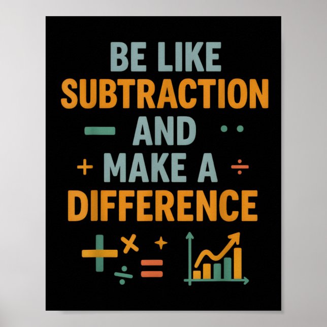 Poster Soyez comme la soustraction et faites une différen (Devant)