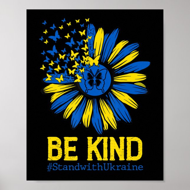 Poster Soyez comme l'Ukraine Reste avec l'Ukraine tournes (Devant)