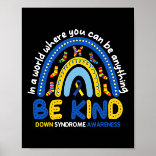 Poster Soyez comme Rainbow World Down Syndrome Sensibilis