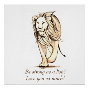 Poster Soyez fort comme un lion