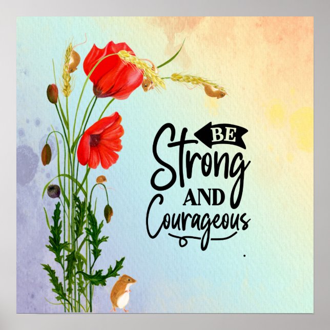 Poster Soyez fort et courageux Joshua 1:9 (Devant)