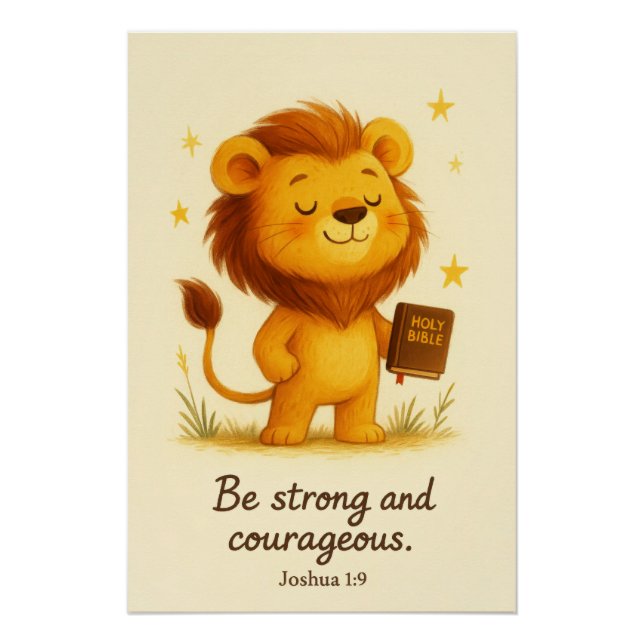 Poster Soyez forts et courageux – Josué 1:9 (Devant)