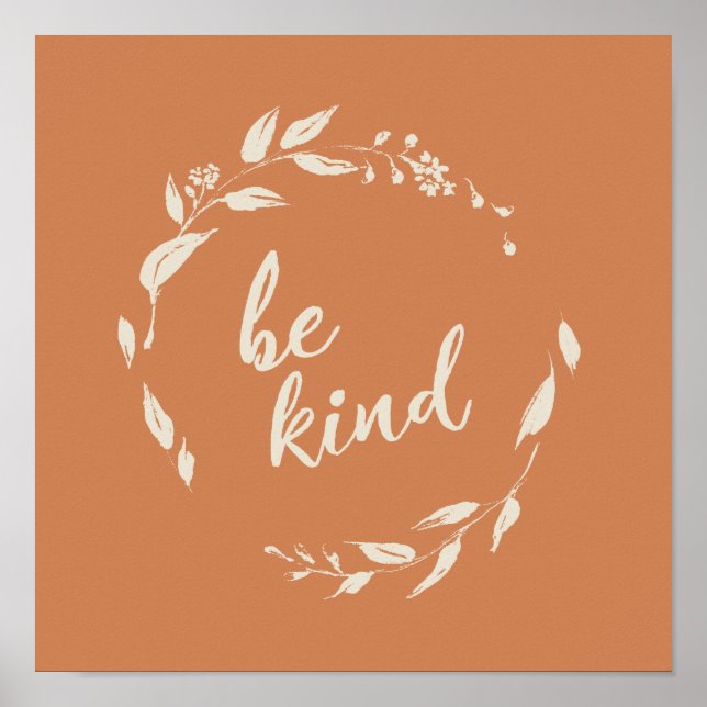 Poster Soyez Génial Citation Inspirante Terracotta Wreath (Devant)