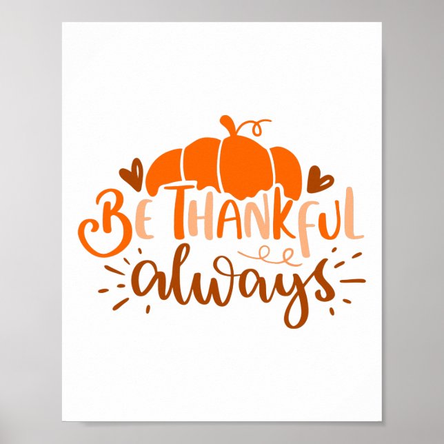 Poster Soyez Génial Toujours Thanksgiving Citation (Devant)