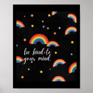Poster Soyez Gentil À Votre Esprit Sticker Arc-En-Ciel