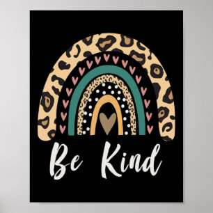 Poster Soyez gentil Leopard Arc-en-ciel Kindness Inspirat