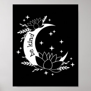 Poster Soyez Gentil Luna Et Moon Lotus Fleur Yoga Méditat