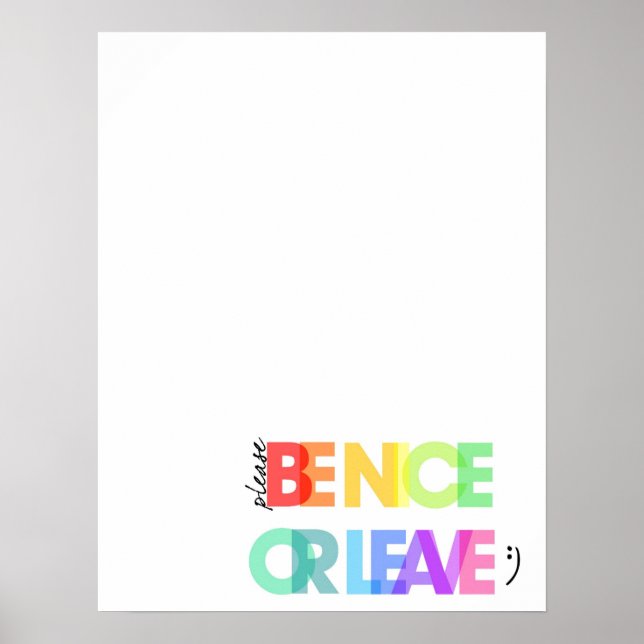 Poster Soyez gentil ou partez (Devant)