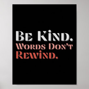 Poster Soyez gentils avec les mots Ne rembobinez pas la J