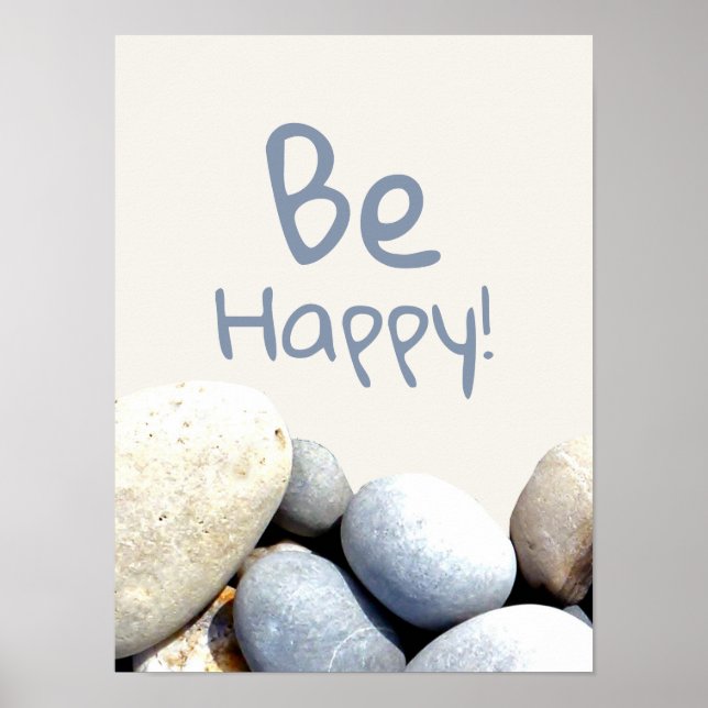 Poster Soyez heureux Motivationnel Citation Typographie G (Devant)