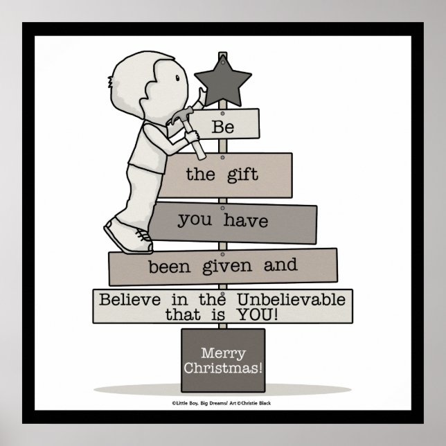 Poster Soyez l'arbre de Noël-cadeau (Devant)