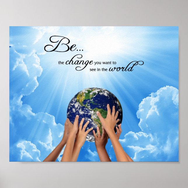 Poster Soyez le changement - Gandhi (Devant)