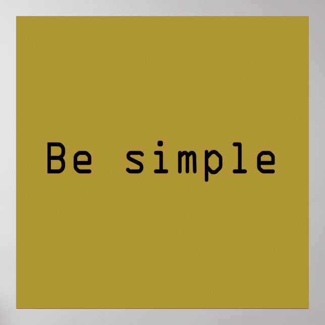 Poster soyez simple (Devant)
