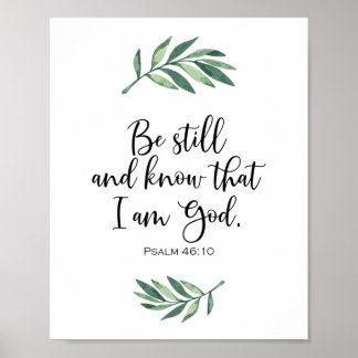 Poster Soyez toujours et sachez que je suis Dieu - Psaume