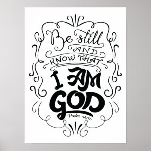 Poster Soyez Toujours Et Sachez Que Je Suis Dieu Psaume 4