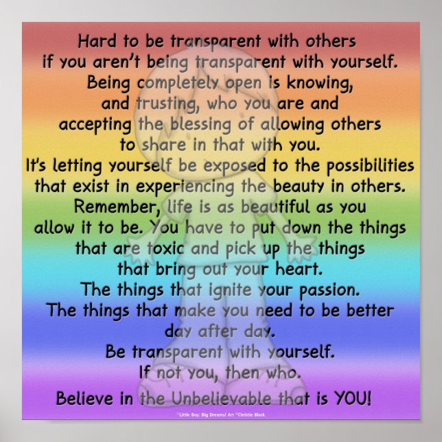 Poster Soyez transparent (Devant)