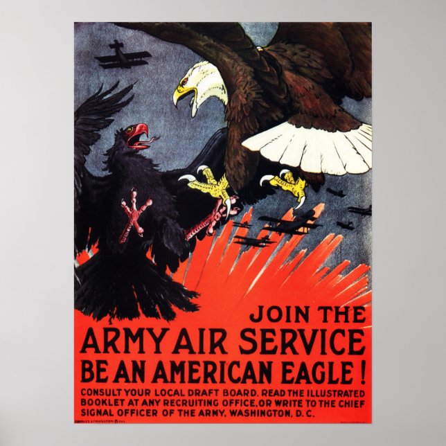 Poster Soyez Un Aigle Américain ! Rejoignez Le Service Aé (Devant)