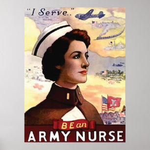 Poster Soyez une infirmière d'armée, cru, propagande,