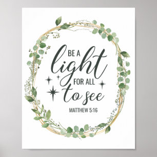 Poster  "Soyez une lumière pour tous" Christian/Bible Pos