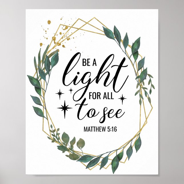 Poster "Soyez une lumière pour tous" Christian/Bible Post (Devant)