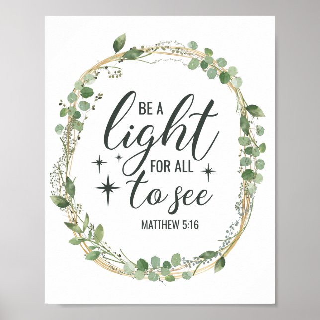 Poster "Soyez une lumière pour tous" Christian/Bible Post (Devant)