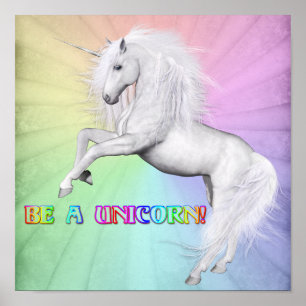Poster Soyez Unique, Soyez une Licorne