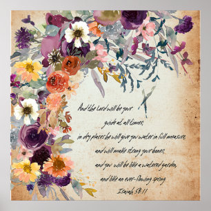 Poster Soyez votre guide, mélange floral automnal