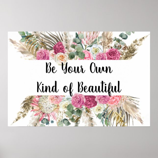 Poster Soyez Votre Propre Genre De Belle Citation Rose Fl (Devant)