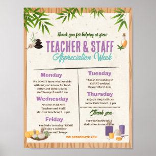 Poster Spa Enseignant et personnel Appréciation Semaine m