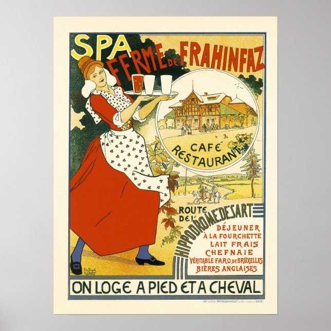 Poster SPA FERME DE FRAHINFAZ Café Restaurant 1894 Advert (Devant)